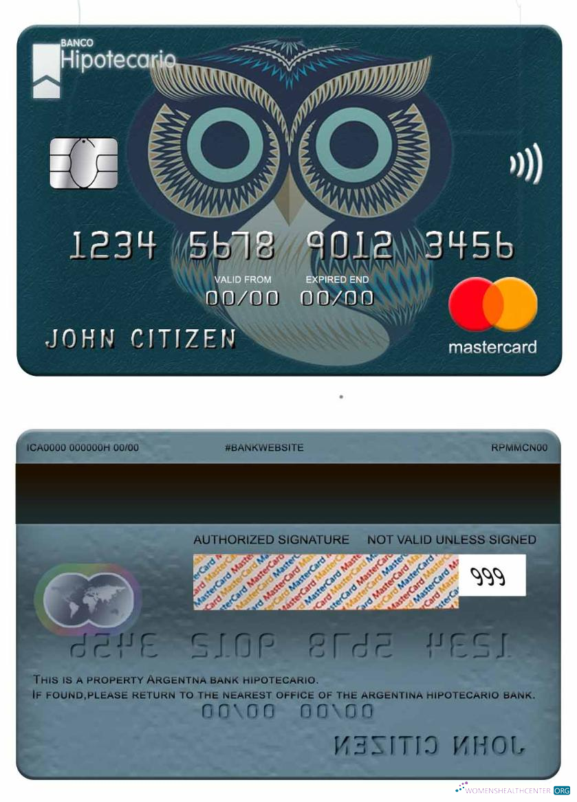 Download Argentina Hipotecario Bank mastercard Photoshop template